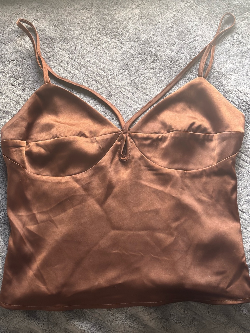 Forever 21 Copper Satin Spaghetti Strap Cami